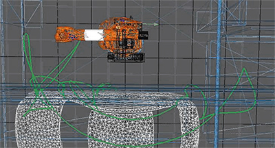 機(jī)器人標(biāo)記檢測(cè)到的表面缺陷